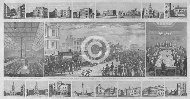 Procession attending the great National Petition of 3,317,702 to the House of Commons, 1842. Artist: Anon