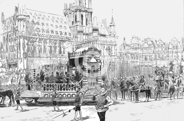 Procession commemorating the sixtieth anniversary of Belgian Independence, Brussels, 1890. Creator: Unknown.