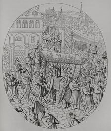 Procession de la Fête-Dieu (Procession of the Holy Host), Paris, France, 15th century (1877). Creator: Unknown
