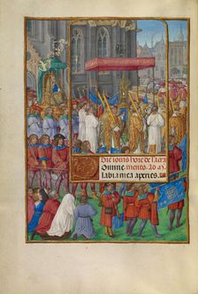 Procession for Corpus Christi; Spinola Hours, about 1510-1520. Creator: Master of James IV of Scotland