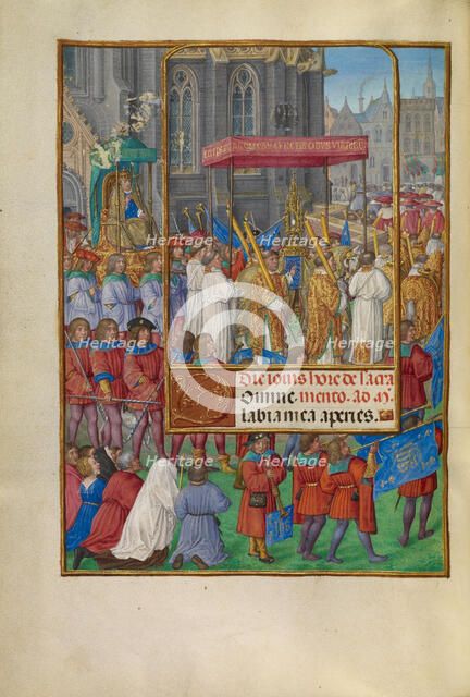Procession for Corpus Christi; Spinola Hours, about 1510-1520. Creator: Master of James IV of Scotland.