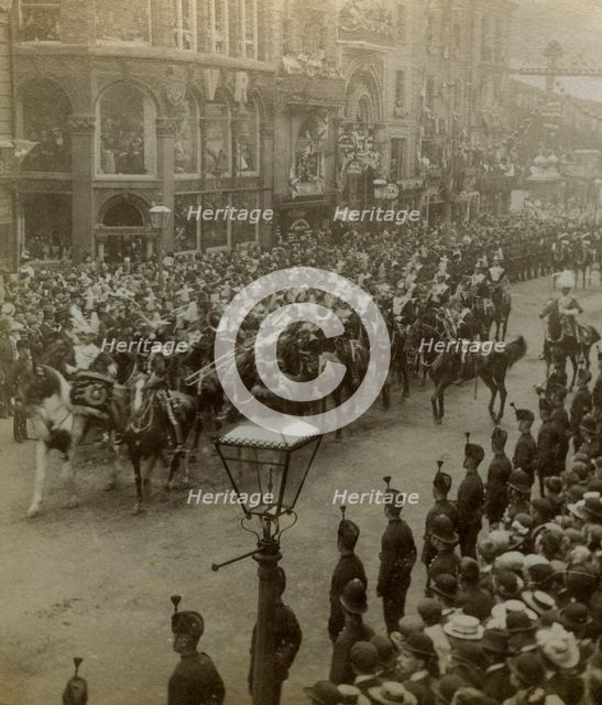 Procession for Queen Victoria's Diamond Jubilee, 1897.Artist: Stereoscopic Views