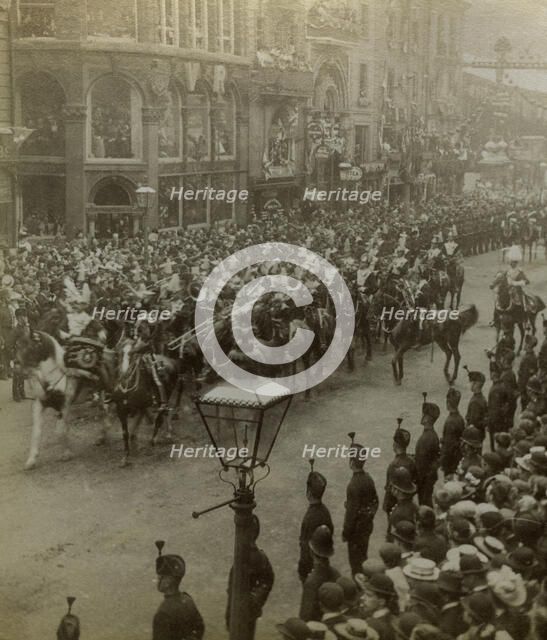 Procession for Queen Victoria's Diamond Jubilee, 1897.Artist: Stereoscopic Views