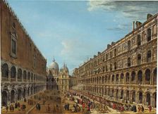 Procession in the Courtyard of the Ducal Palace, Venice, 1742 or after. Creator: Antonio Joli