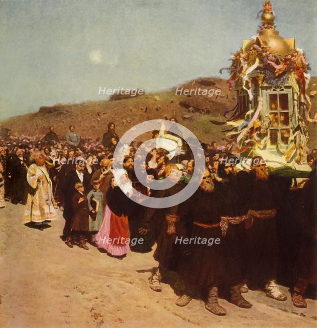 'Procession in the Kursk Gubernia', 1880-1883, (1965). Creator: Il'ya Repin.