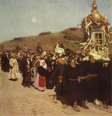 Procession in the Kursk Gubernia 1880-1883, (1965). Creator: Il'ya Repin