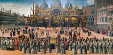 Procession in the Piazza San Marco in Venice, 1496. Creator: Bellini, Gentile (ca. 1429-1507)