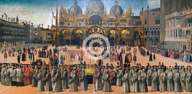 Procession in the Piazza San Marco in Venice, 1496. Creator: Bellini, Gentile (ca. 1429-1507).