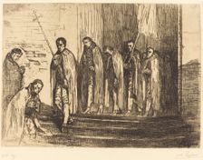 Procession Leaving a Church (La sortie de la procession). Creator: Alphonse Legros