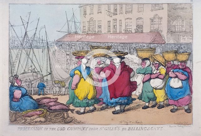 'Procession of the Cod Company from St Giles's to Billingsgate', 1810. Artist: Anon
