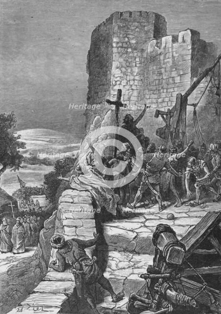Procession of the Crusaders round the walls of Jerusalem, 1099 (1905).  Artist: Unknown.