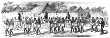 Procession of the British Envoys to Madagascar from the seashore to the Fort of Tamatave..., 1862. Creator: Unknown
