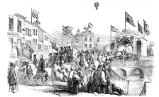 Procession of the High Sheriff of Lancashire, at Rochdale, 1850. Creator: Unknown