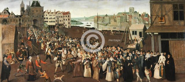 Procession of the League in Place de Greve, c1590. Creator: Unknown.