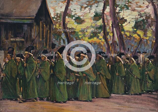 'Procession of Archers at Kioto', c1897. Artist: Mortimer L Menpes.