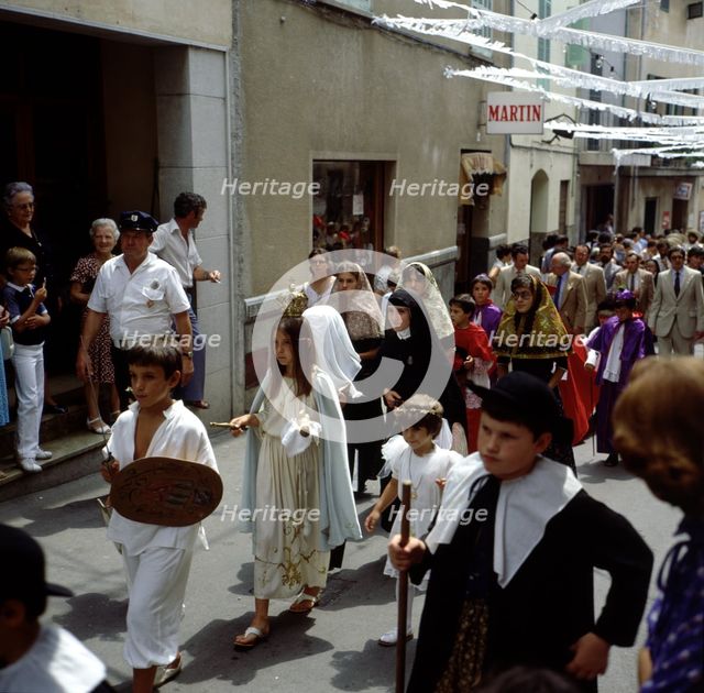 Procession of Corpus Christi, procession in which are involved all kind of traditional groups: Xe…
