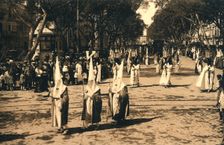 Procession of Easter in Malaga, postcard from the 1930s