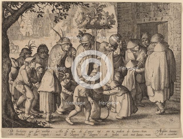 Procession of Feasting Lepers, 1608. Creator: Claes Jansz Visscher.