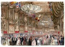 Procession of her majesty to the state ball in the Guildhall, 1851.Artist: A Mason