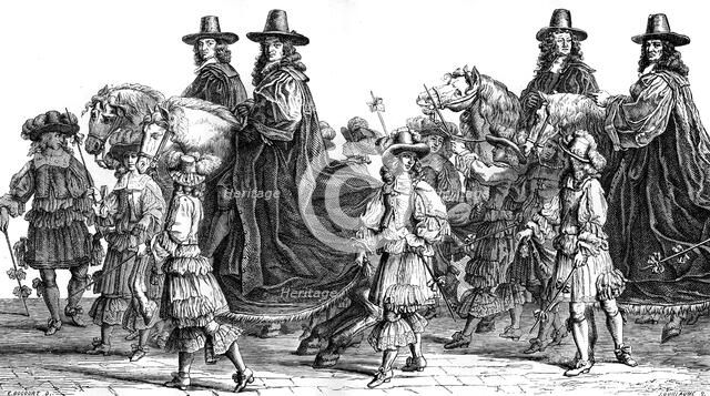 Procession of magistrates, Paris, 17th century (1882-1884).Artist: J Guillaume