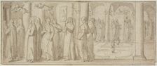 Procession of Nuns and Novices Honoring a Male Saint, n.d. Creator: Unknown