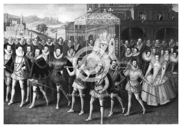 Procession of Queen Elizabeth I to Blackfriars, London, 16 June 1600, (1896).Artist: Marcus Gheeraerts, the Younger