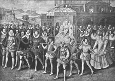 'Procession of Queen Elizabeth to Blackfriars, June 9, 1600 1890. Creator: Unknown