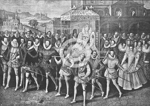 ''Procession of Queen Elizabeth to Blackfriars, June 9, 1600', 1890. Creator: Unknown.