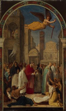 Procession of Saint Charles Borromeo during the plague of Milan, 1861. Creator: Pichon, Pierre-Auguste (1805-1900)