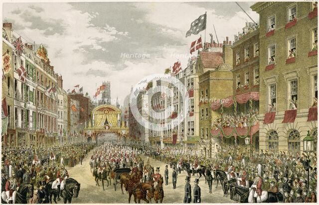 Procession on the Strand, Westminster, London, 1863. Artist: Unknown.
