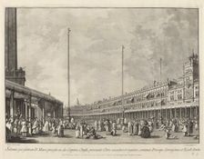 Procession on Corpus Christi Day in the Piazza San Marco, 1763/1766. Creator: Giovanni Battista Brostoloni