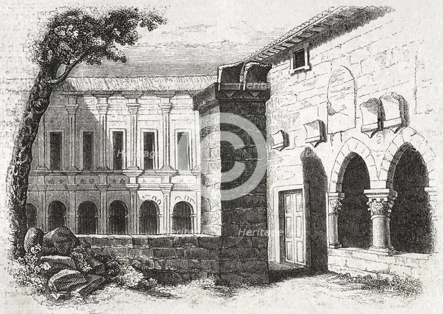 Processional cloister, Monastery of San Pedro de Cardeña, Castrillo del Val, Burgos..., Spain, 1852. Creator: Unknown.