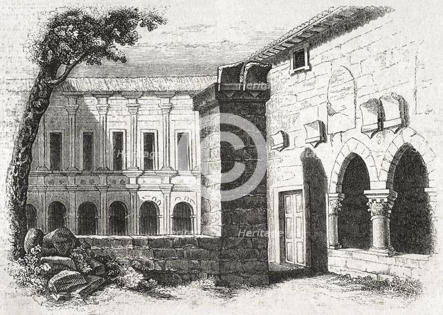 Processional cloister, Monastery of San Pedro de Cardeña, Castrillo del Val, Burgos..., Spain, 1852. Creator: Unknown.
