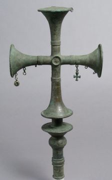 Processional Cross with Hanging Ornaments, Egypt, 500-599. Creator: Unknown
