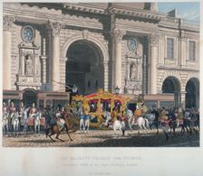 Proclaimation of George IV's accession to the throne at the Royal Exchange, London, 1820 (1827). Artist: Anon
