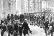 Proclaiming the German Emperor: religious service - Galerie des Glaces, Palace of Versailles, 1871. Creator: C. R.