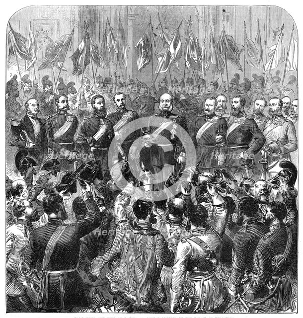 Proclaiming the King of Prussia as German Emperor in the Palace of Versailles, 1871. Creator: Unknown.