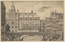 Proclamation of the treaty of Munster, 1648. Creator: Wenceslaus Hollar