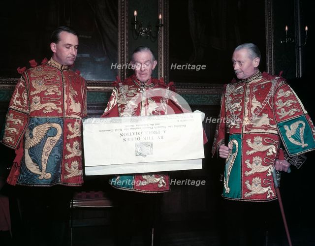 Proclamation of the Coronation of Elizabeth II, 1953.  Creator: Arthur Charles Kirby Ware.