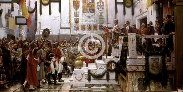 Proclamation of the Courts of Cadiz 1812, oil painted in 1912.