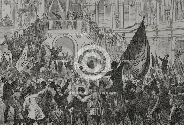 Proclamation of the French Republic in Paris, 1870.  Creator: Ribas.