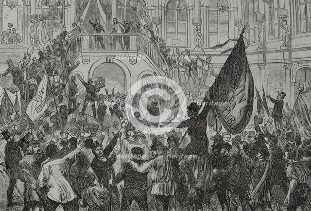 Proclamation of the French Republic in Paris, 1870.  Creator: Ribas.