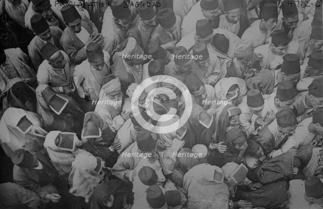 Proclamation, Baghdad, 1917. Creator: Bain News Service.