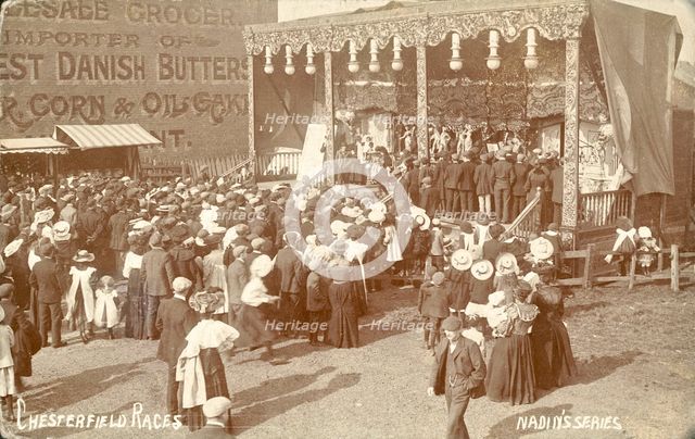 Proctor's Bioscope, sideshow at Chesterfield Races, Derbyshire, c1900. Creator: Unknown.