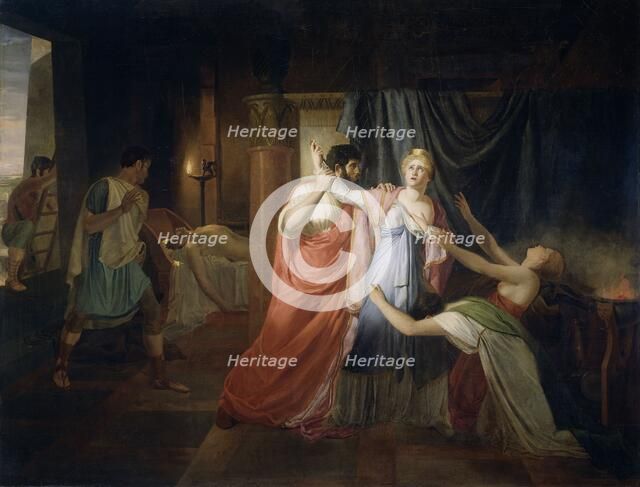 Proculeius Preventing Cleopatra from Stabbing herself, 1810. Creator: Joannes Echarcus Carolus Alberti.