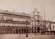 Procuratie Vecchie and Torre dell'Orologio, St Mark's Square, Venice, between 1880-1890. Creator: Giorgio Sommer