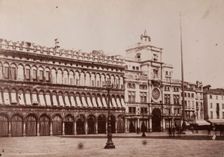 Procuratie Vecchie and Torre dell'Orologio, St Mark's Square, Venice, between 1880-1890. Creator: Giorgio Sommer