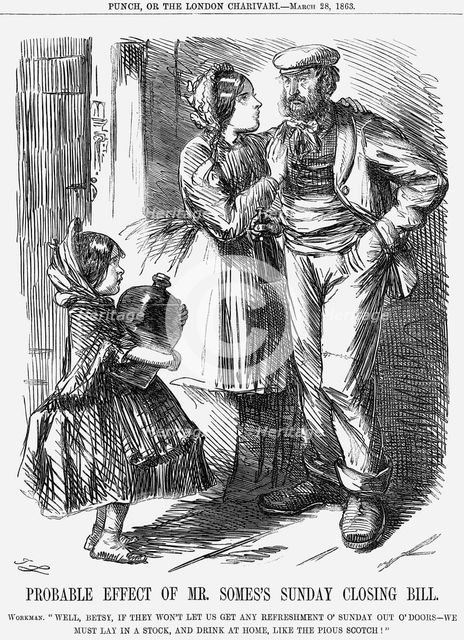 'Probable Effect of Mr.Somes's Sunday Closing Bill', 1863. Creator: John Leech.