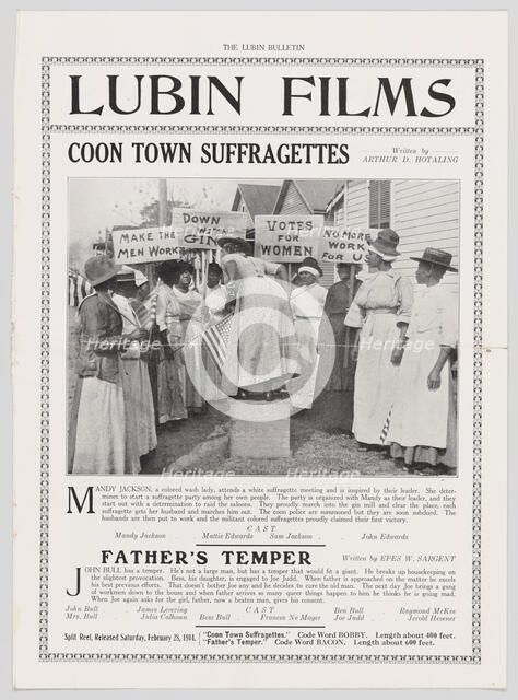 Program for Coon Town Suffragettes, 1914. Creator: Unknown.