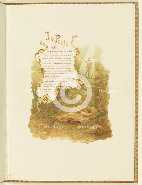 Program for the ballet La Perle by Marius Petipa and Riccardo Drigo, 1896. Creator: Hohen, Alexander von (1856-1914).